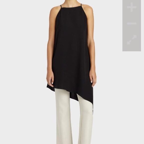 Lafayette 148 Taylor Tunic Black Silk Dress Asymmetrical Hem Sleeveless Sz S - Picture 1 of 11